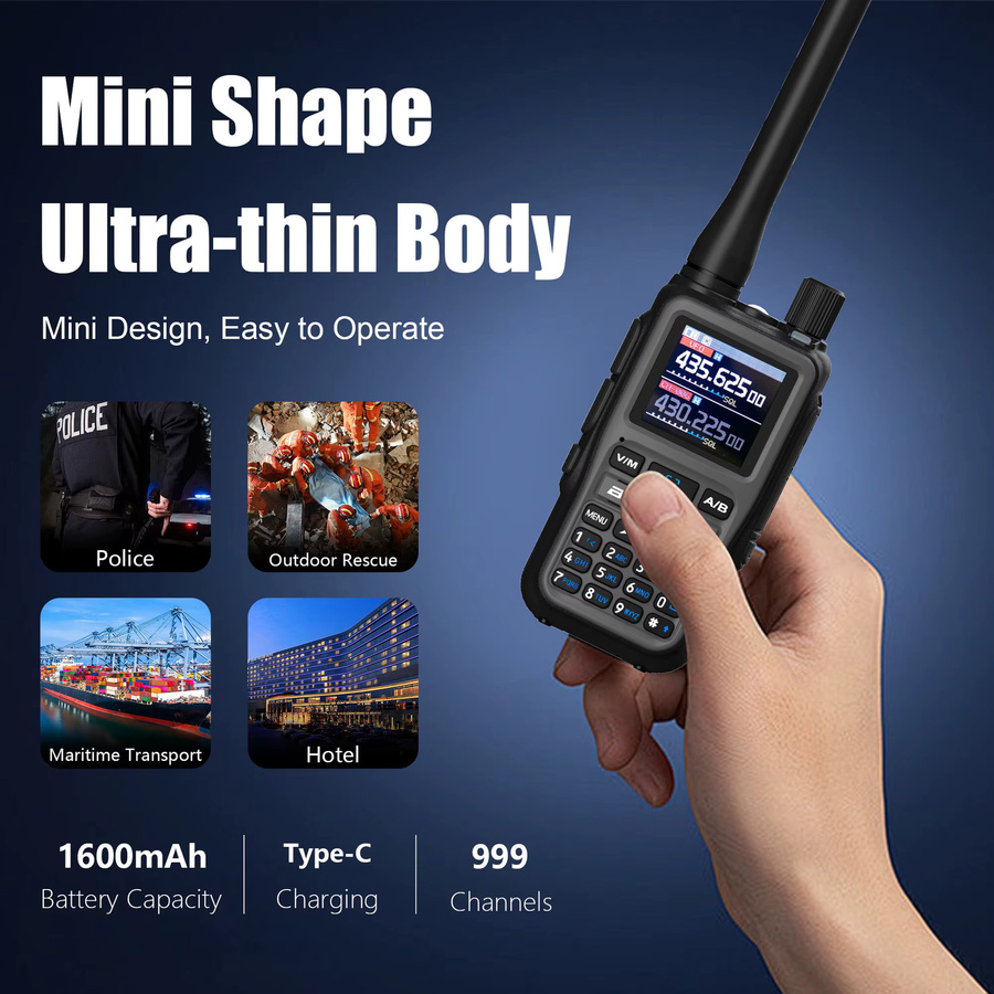 Baofeng UV 5R Mini Walkie Talkie mit Bluetooth und USB-C Anschluss in Schwarz - Bild 6