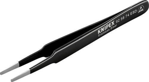 Knipex ESD Präzisionspinzette Flach-rund in Schwarz aus Edelstahl - Bild 1