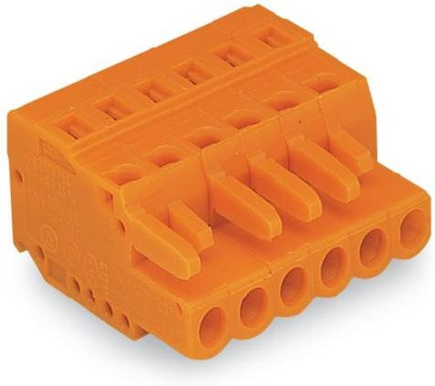 WAGO Buchsengehäuse-Kabel 231-305/026-000 mit 5 Polstellen und 5,08 mm Rastermaß in Orange, 100 Stück - Bild 1