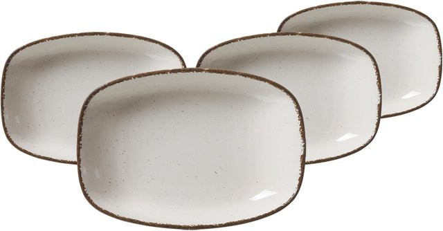 Ritzenhoff & Breker Suppenteller Casa Serie aus Keramik, Weiß, 4er Set, Breite: 23,5 cm, Tiefe: 16 cm - Bild 1