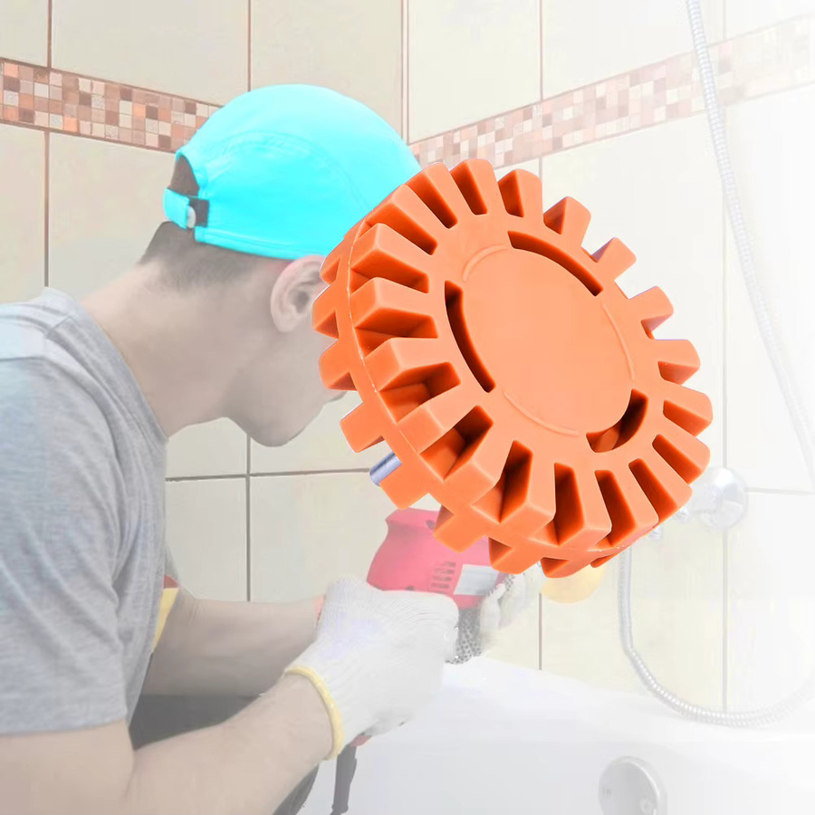 Auto-Aufkleber-Entferner Set mit Bohrer-Adapter und Radiergummi in Orange, Durchmesser: 10,2 cm - Bild 3