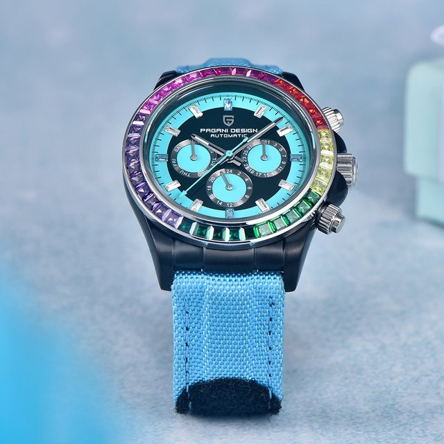PAGANI DESIGN Armbanduhr Automatik, Edelstahl, 40 mm, Herren, Blau, Bunt - Bild 1