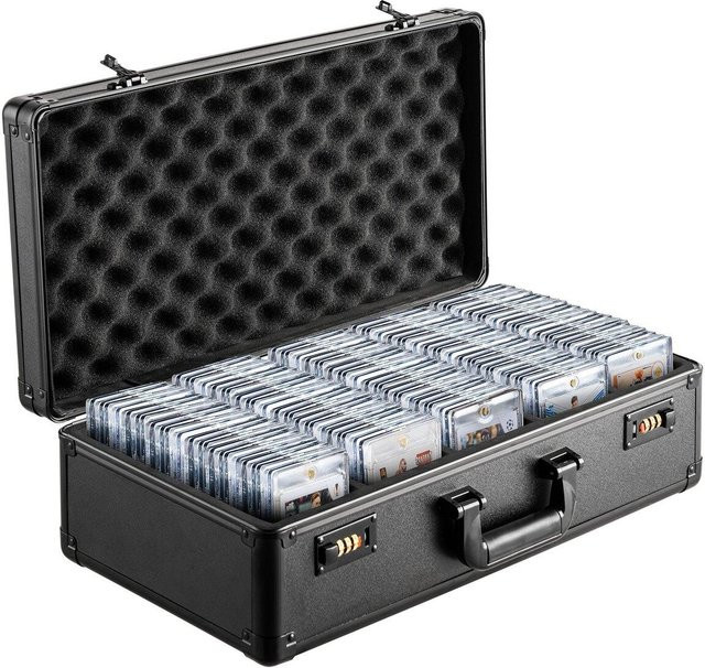 Buying Solutions MB Karten Aufbewahrungsbox mit Code-Schloss und 5 Fächern für 162 PSA-bewertete Sportkarten, Schwarz - Bild 1