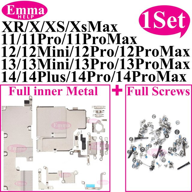 EmmaHelp Vollmetall-Schraubenhalter Set mit Schildplatte in Silber für iPhone 11 12 13 14 15 Pro Max Plus - Bild 1