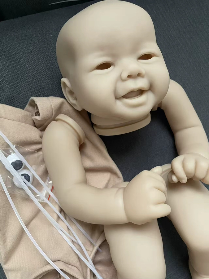 NPK Emmy Reborn Puppen-Set, unvollendet, unbemalt, blanko, DIY-Puppenteile, mit Stoffkörper - Bild 3
