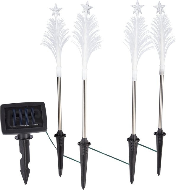 Solar-LED-Gartenstecker Tannenbäume von TRI in Multicolor und Weiß, 4 Stück - Bild 1