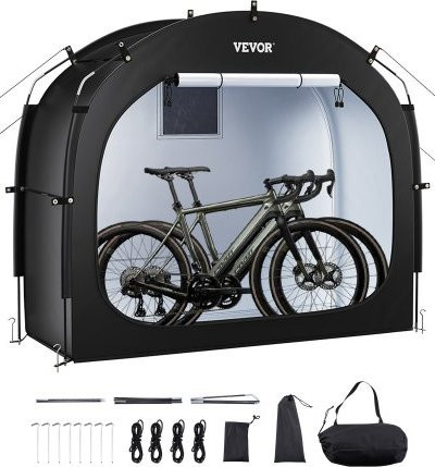 VEVOR Fahrradzelt für 1 bis 2 Fahrräder, geräumige Fahrradgarage mit belüftetem Fenster und Doppelreißverschlüssen, H x B x T: 173 x 195 x 81 cm - Bild 1