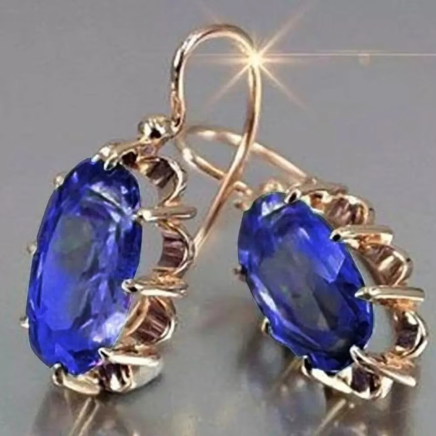 Huitan Mode Ohrringe, Zirkonia, Gold, Damen - Bild 1