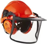 3M Schutzhelm-Set in Schwarz und Orange mit Kapselgehörschutz, Netzvisier und UV-Sensor nach EN 397 - Bild 2