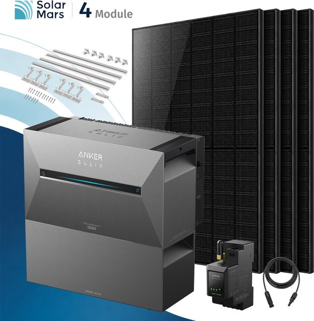 Anker SOLIX Solarbank 3 E2700 Pro Balkonkraftwerk 2000W mit Speicher und Ziegeldachhalterung, Grau - Bild 1