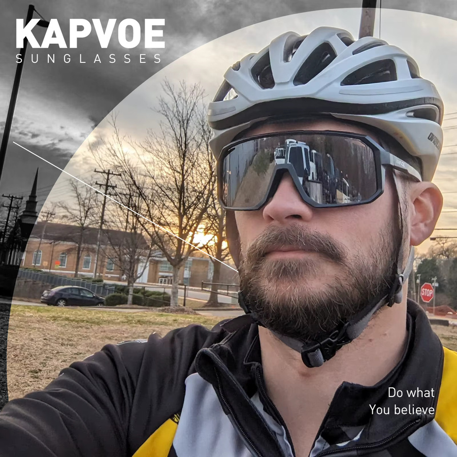 KAPVOE Sportsonnenbrille, Vollrand, TR90, schwarz, Unisex - Bild 2