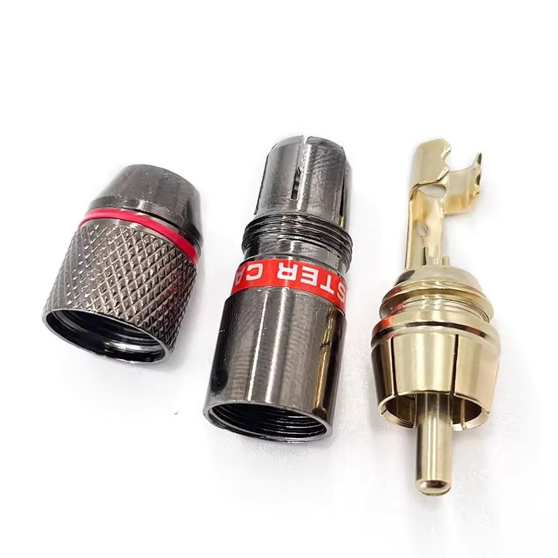 Vergoldeter RCA-Stecker Audio-Stromanschluss als Lautsprecher-Adapter, Farbe: Gold - Bild 1