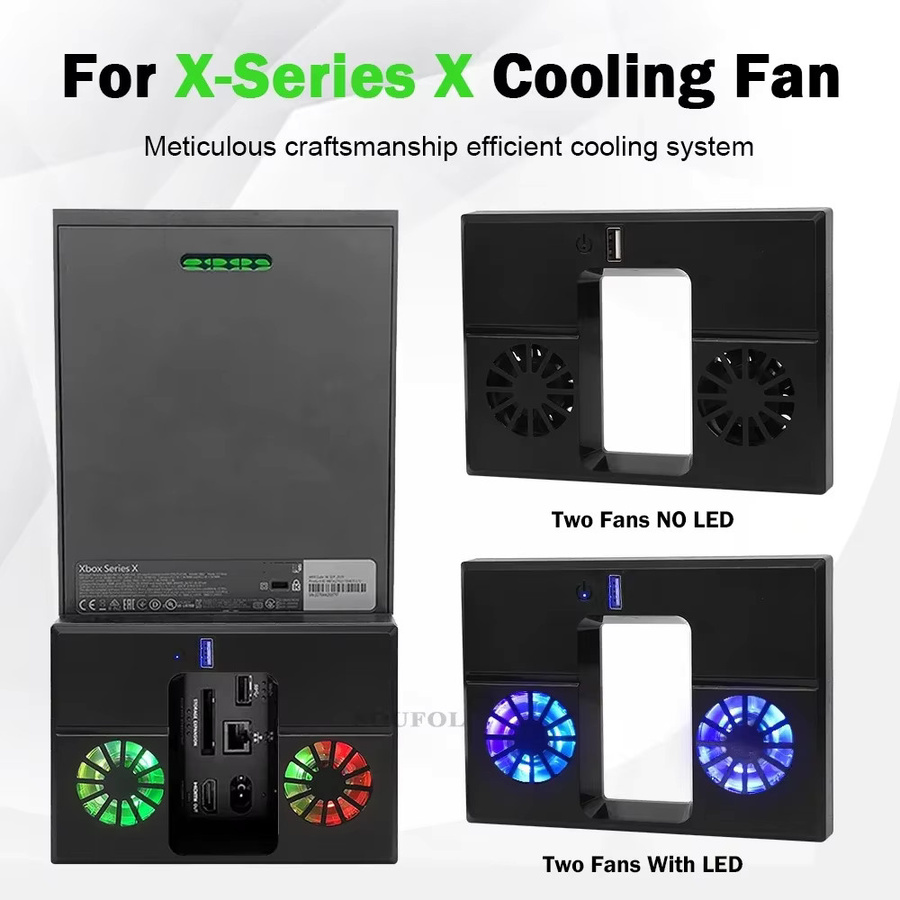 Ispoofer RGB-Kühlventilator und vertikaler Ständer für Xbox Series X in Schwarz - Bild 2