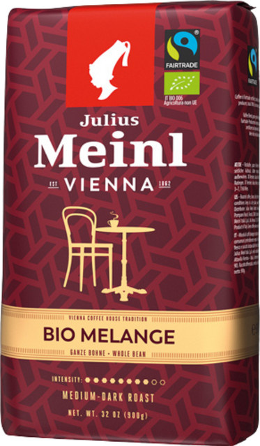 Julius Meinl Vienna Fairtrade Bio Melange, dunkle Röstung, Ganze Bohne, 900g - Bild 1