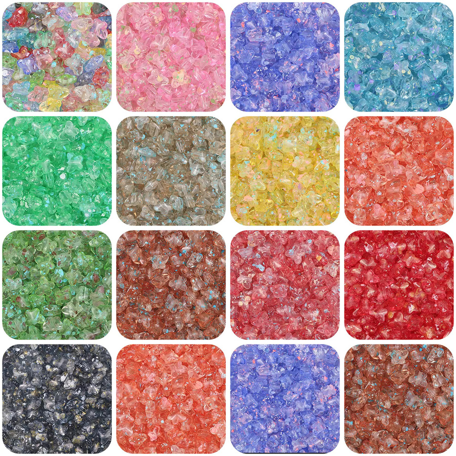 JHNBY Acryl Lose Perlen, Schmetterling, Transparent, 50 Stück - Bild 2