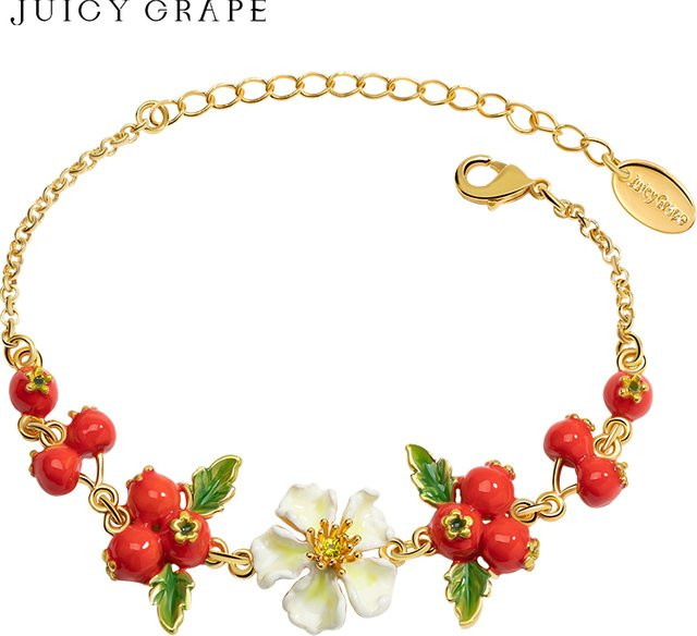 Juicy Grape Armband, 18 Karat vergoldet, Weißdorn Blume Frucht, Damen - Bild 1