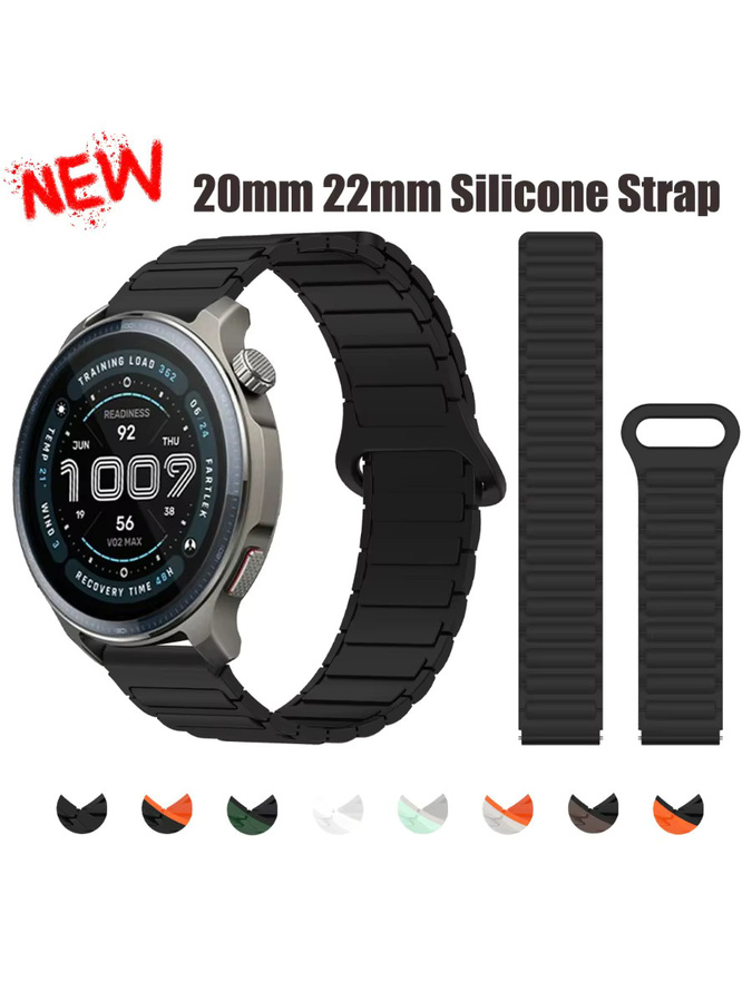 Amazfit Uhrenarmband Silikon, Magnetarmband, Schwarz, Unisex - Bild 6