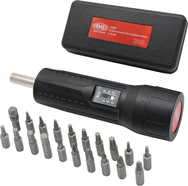 FAMEX Drehmomentschraubendreher 1/4 Zoll mit 1-6 Nm aus Chrome Vanadium in Schwarz - Bild 1