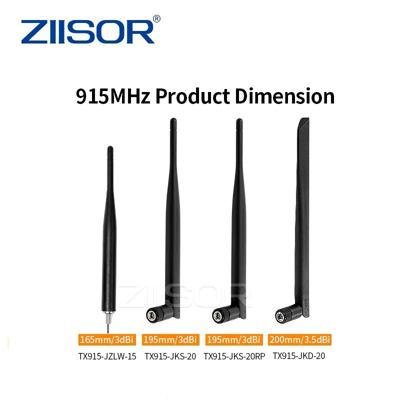 ZIISOR 10er Set LoRa 915 MHz Antennen für Meshtastic und LoRaWAN, Omnidirektional, RP-SMA Stecker, Schwarz - Bild 2
