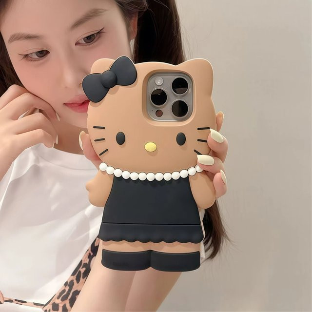 Sanrio Hello Kitty Handyhülle aus Silikon im INS-Style für iPhone 17 16 15 14 13 12 Pro Max und 17 Pro - Bild 1
