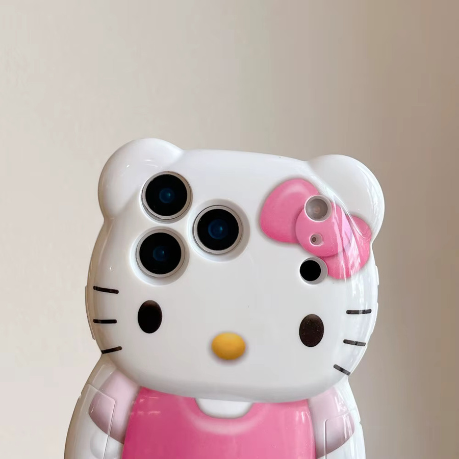 Sanrio KT Bär Silikon Handyhülle in Pink für iPhone Modelle, stoßfeste Hard Cover Schutzhülle - Bild 4
