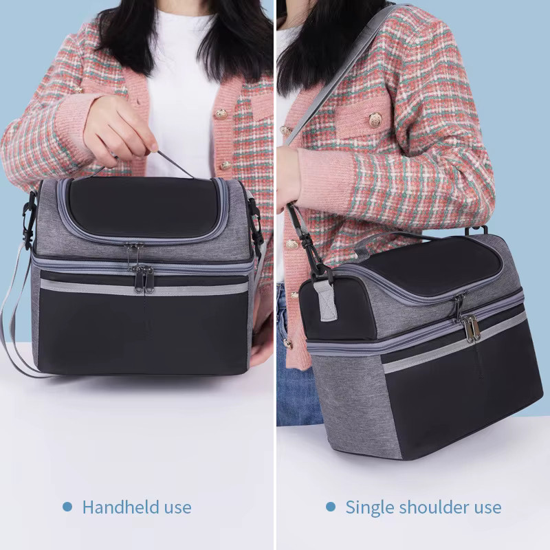 Isolierte Thermo-Lunchbox von ZDARLBO in Blau, auslaufsichere Lunchtasche für Outdoor, Arbeit und Picknick, B/H/T: 24,0 x 27,5 x 0 cm - Bild 3