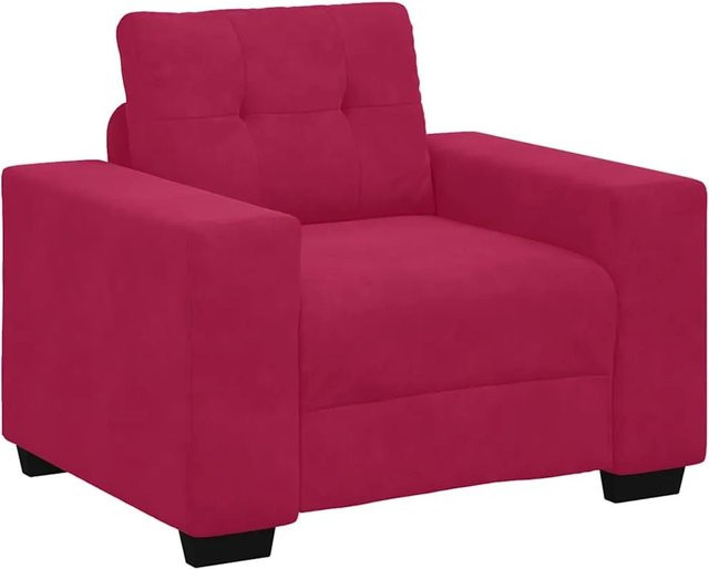 vidaXL Sessel aus Samt in Weinrot mit Armlehnen B/T/H: 100 x 78 x 80 cm - Bild 1