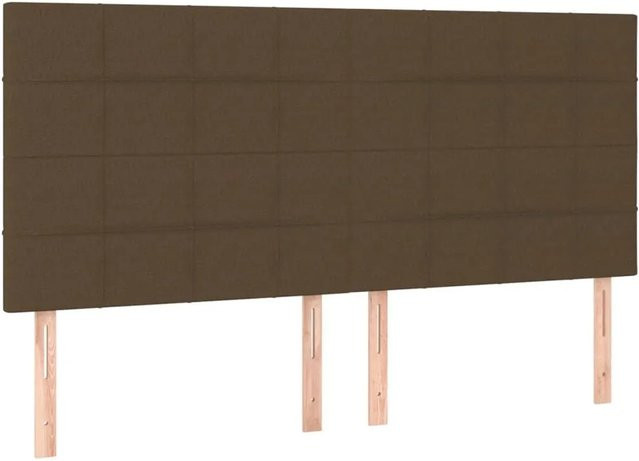 vidaXL Kopfteil für das Bett in Dunkelbraun aus Stoff, Breite: 160 cm, Tiefe: 5 cm, Höhe: 118 bis 128 cm - Bild 1