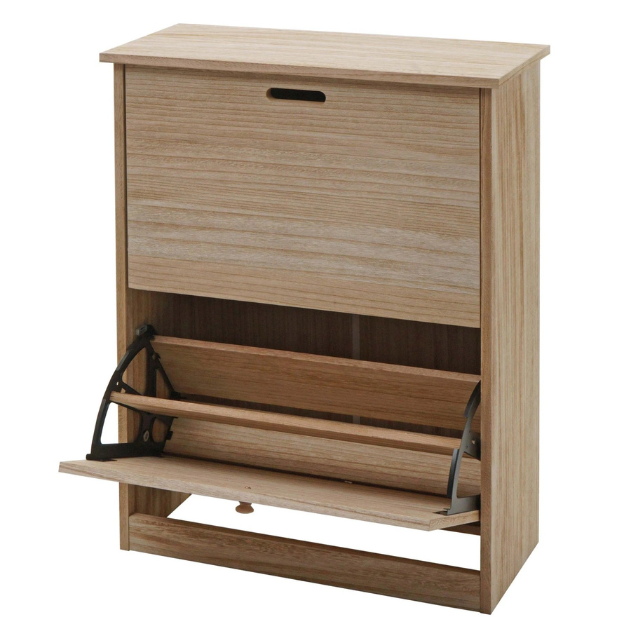 Schuhkipper MCW K45 Schuhschrank aus Paulownia Holz in Naturbraun, B/H/T: 81 x 60 x 25 cm - Bild 2
