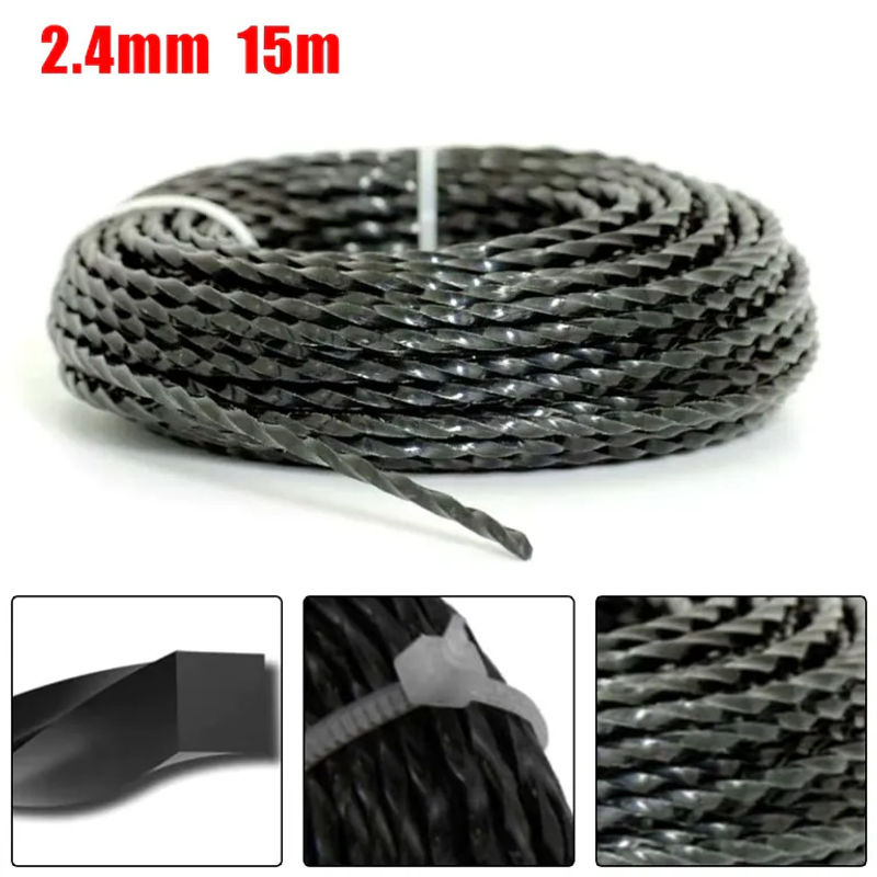Vibratite Rasentrimmerfaden Schwarz, 2,4 mm, 15 Meter Hochleistungs-Mähfaden für dein Gartenwerkzeug - Bild 5