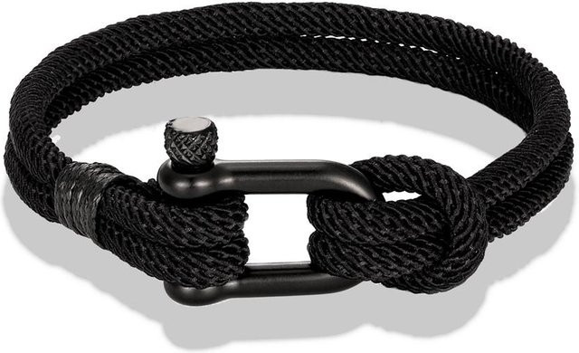 YULIN Überlebensarmband, Edelstahl, Schwarz, Unisex, 23cm - Bild 1