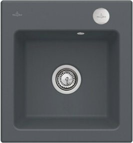 Villeroy & Boch Subway 45 XS Flat bündige Keramikspüle mit Ablaufgarnitur und Excenterbetätigung in Graphit - Bild 1
