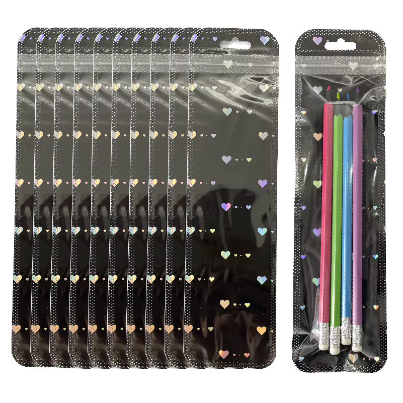 50 Stück holografische Laser-Reißverschluss-Geschenktüten in Silber, wiederverschließbare Kunststoff-Verpackungsbeutel für Schmuck, Kosmetik und Kleinteile - Bild 1