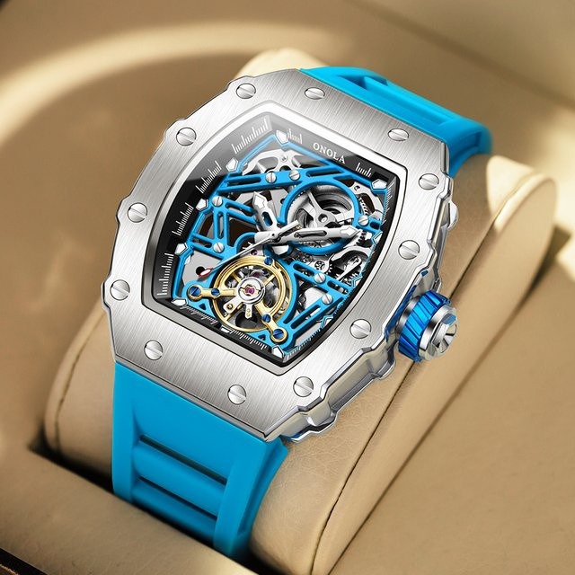 ONOLA Armbanduhr Automatik, Silikon, Blau, Herren - Bild 1