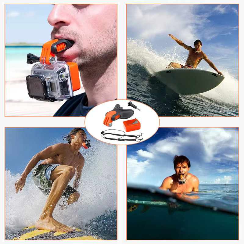 YUXI Surfing Tooth Mount Kit für GoPro, DJI Action 4 und Insta360 X3 in Schwarz - Bild 4