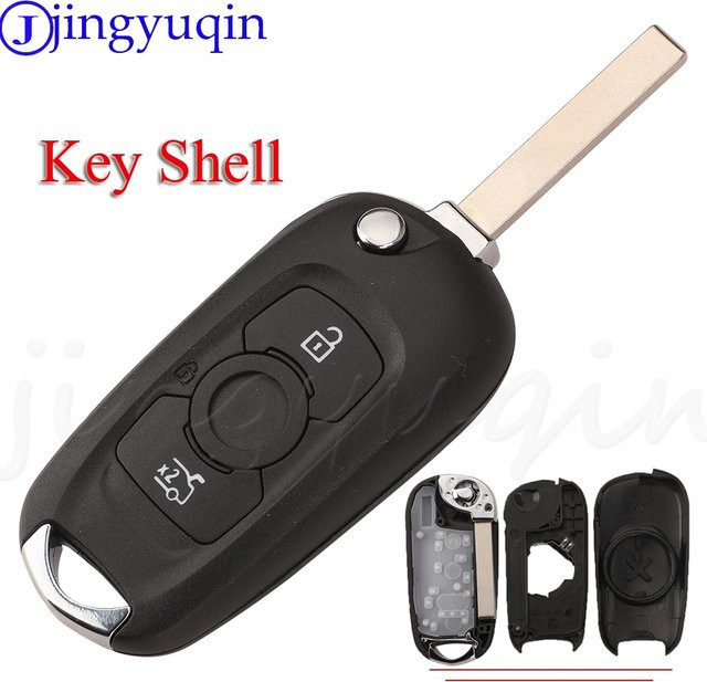 Jingyuqin Flip Folding Remote Auto Schlüssel Shell Case Fob mit 3 Tasten in Schwarz für Opel Astra K, Buick Verano, Regal, Excelle GT, Excelle XT und Lacrosse - Bild 1