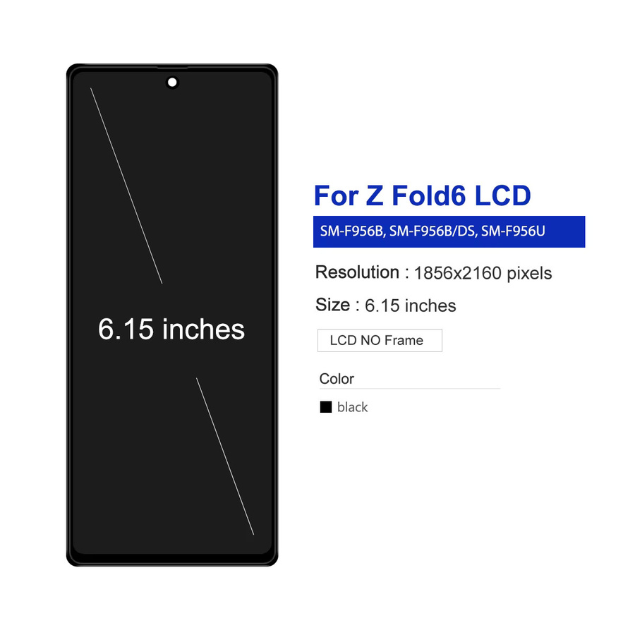 Samsung Galaxy Z Fold 6 LCD-Display Ersatzteil in Schwarz für SM-F956B, SM-F956B/DS, SM-F956U und F956 - Bild 2