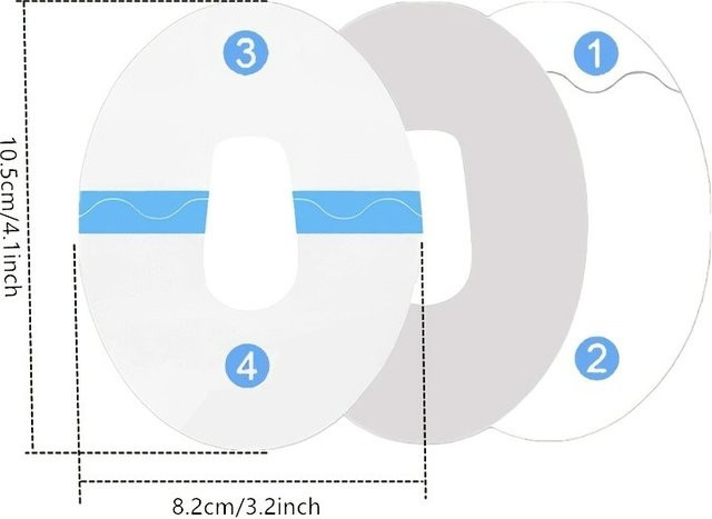 Dexcom Sensor-Aufkleber, blaues PU-Material, 20/50 Stück - Bild 1
