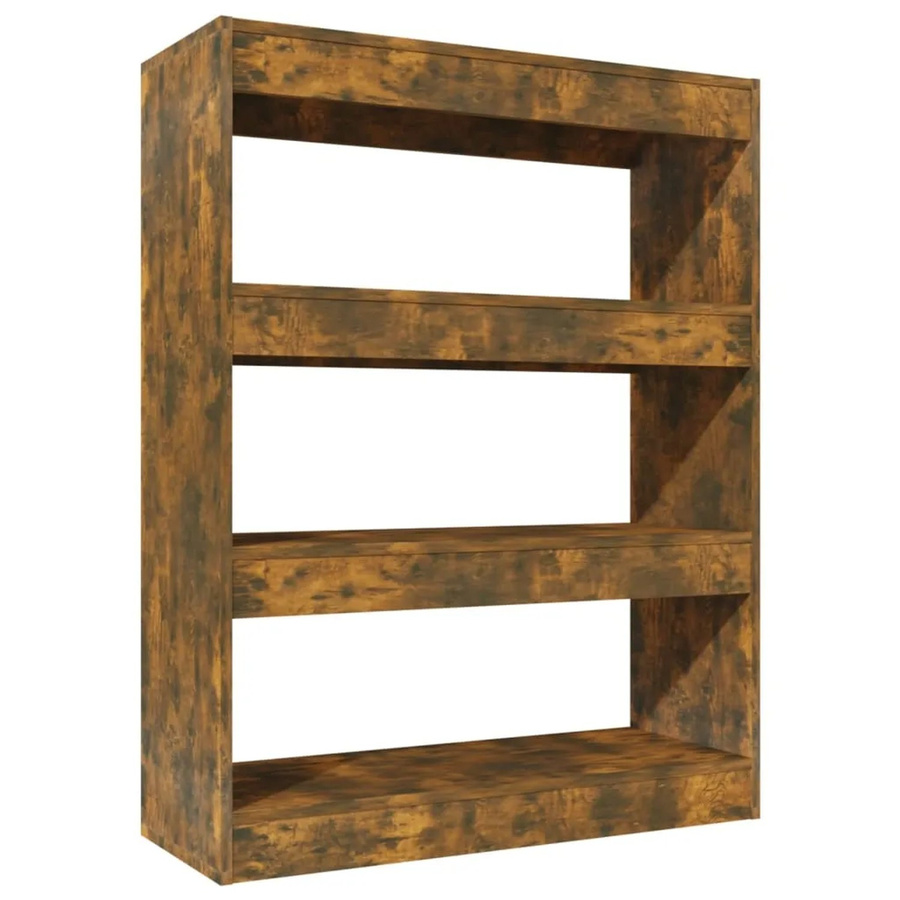 vidaXL Bücherregal und Raumteiler aus Holzwerkstoff in Räuchereiche, B/T/H: 80 x 30 x 103 cm - Bild 2