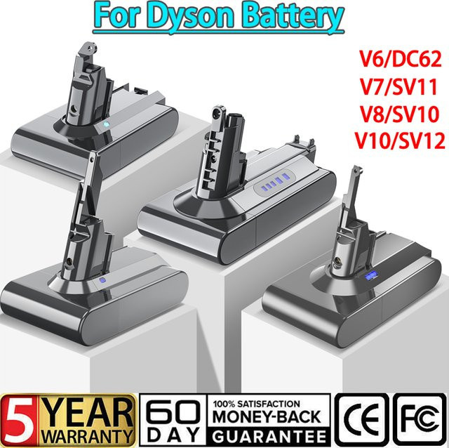 Ersatzakku für Dyson All Series V6 V7 V8 V10 Handstaubsauger, 21,6 V, 6000 mAh - Bild 1
