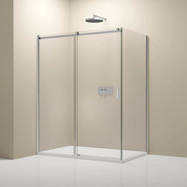 Bernstein Eckdusche NT806 FLEX mit Schiebetür, Klarglas, Chrom, B/T/H: 80 x 80 x 160 cm - Bild 1
