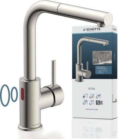 SCHÜTTE Vital Sensor Küchenarmatur mit ausziehbarem Auslauf in Edelstahloptik, Silber - Bild 3