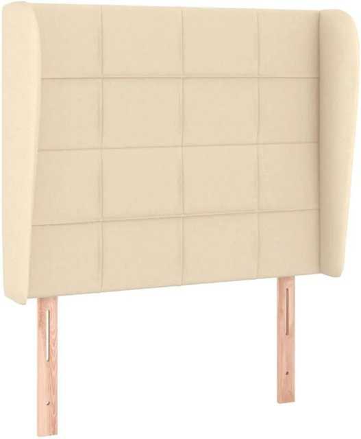 vidaXL Kopfteil mit Ohren in Creme, Stoff, B/T/H: 103 x 23 x 123 cm - Bild 1