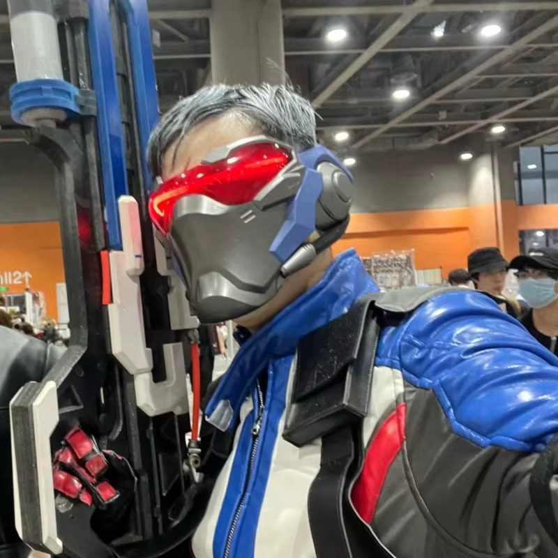Bandai Soldat 76, Cosplay-Maske, Kunststoff - Bild 5