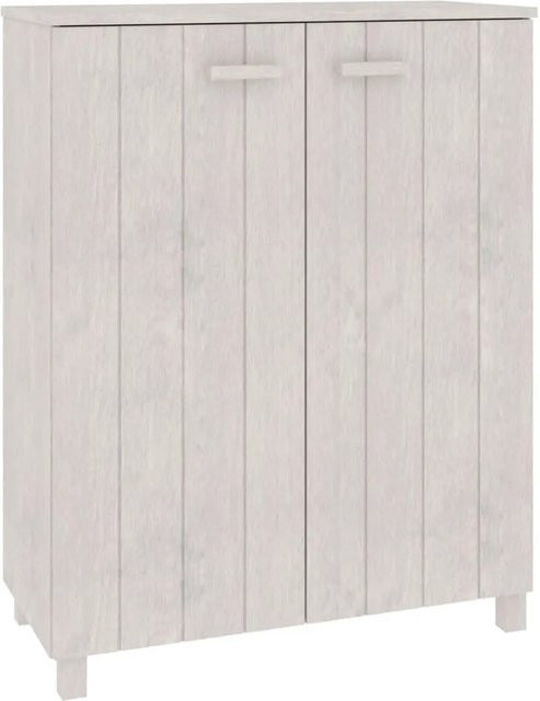 vidaXL Schuhschrank HAMAR in Weiß aus massivem Kiefernholz, rustikaler Flurschrank mit Türen, B/T/H: 85 x 40 x 108 cm - Bild 1