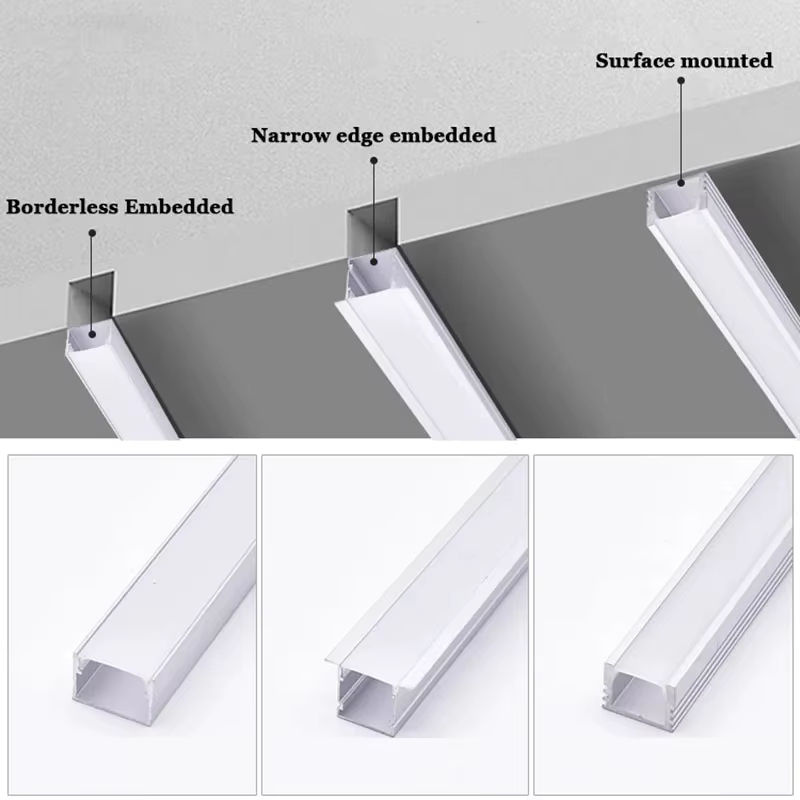 Ksdligh Aluminium LED Profil mit Diffusor in Silber für Schrank und Bücherregal, Breite: 20 mm, 25 mm oder 30 mm - Bild 4