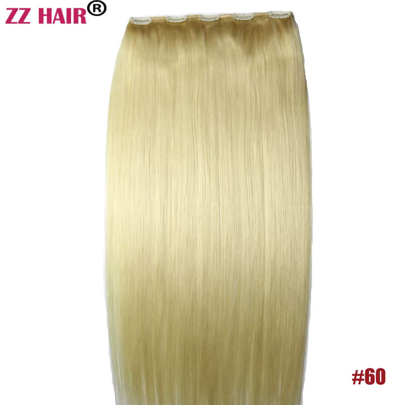 Zzhair Haarverlängerungen Remy Haar, Clip-in, gerade, 1 Stück Set - Bild 2