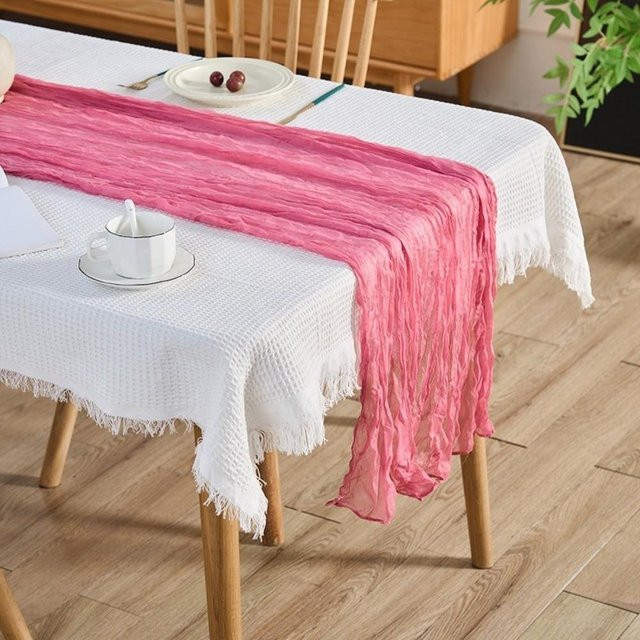 Jinyou Tischläufer Boho Design in Deep Pink, Rechteckig, B/H: 89 x 178 cm - Bild 1