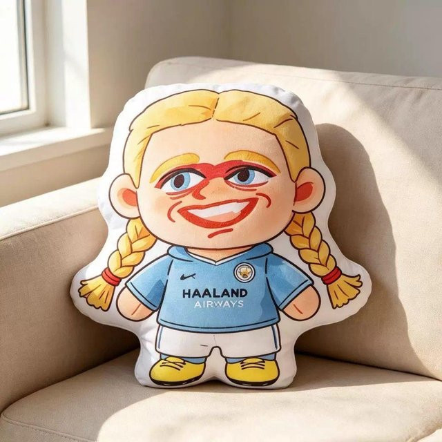 Yiran toy Erling Haaland Fan Plüschkissen, 40cm, ab 14 Jahren - Bild 1