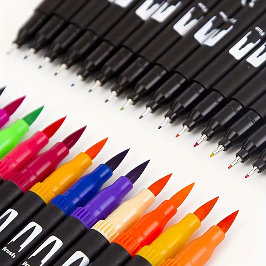 Marker Set mit Doppelspitze in Multicolour für Skizzen, Graffiti und Aquarell-Malerei - Bild 1